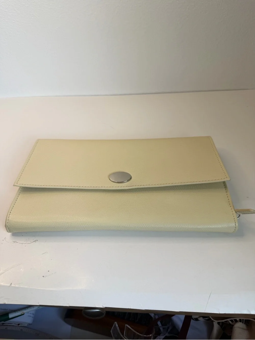Ivory Faux Leather Jewelry Travel Case